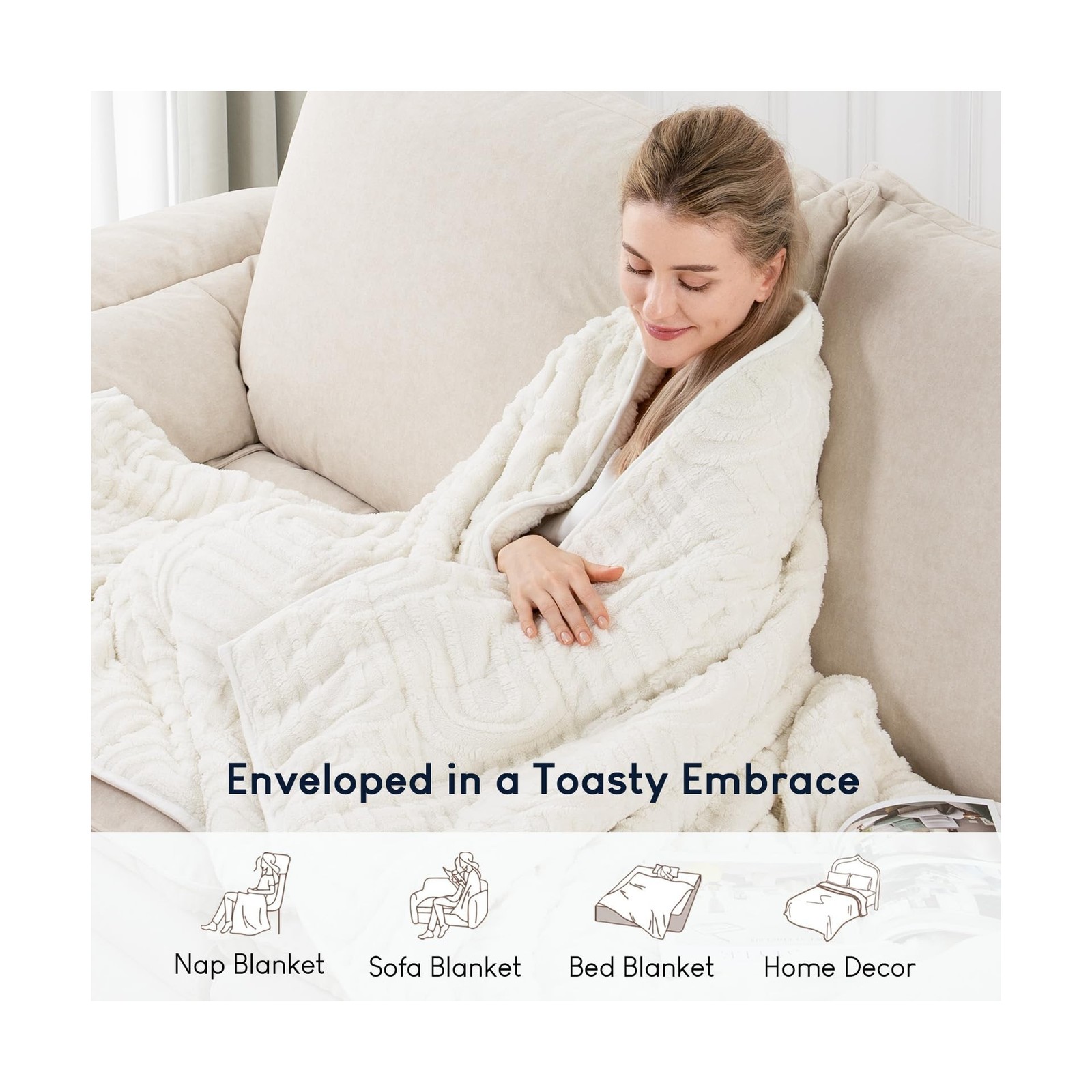 Cottonblue Weighted Blanket for Adults Queen Size 15 lbs, Soft … USA FAST SHIP