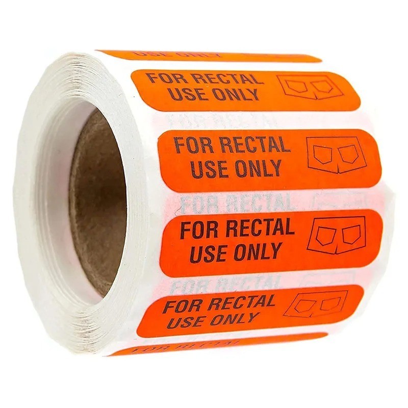10 For Rectal Use Only Sticker Stickers Orange Funny Prank Toy Waterproof Joke
