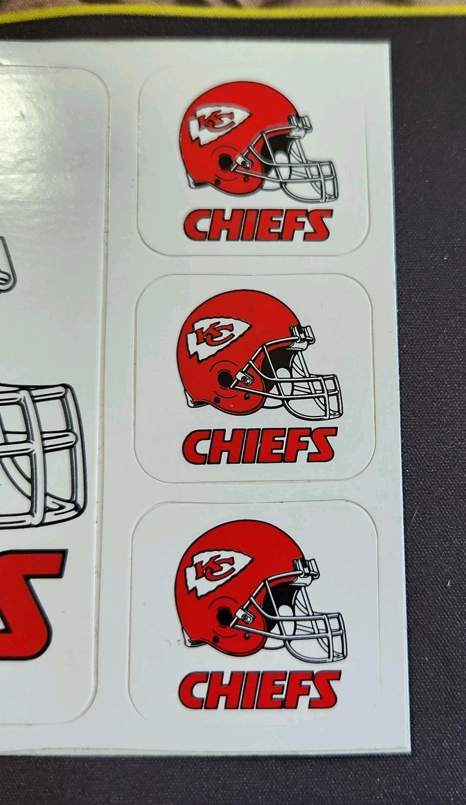 Kansas City Chiefs Helmet Set Of 4 Logo Football Stickers