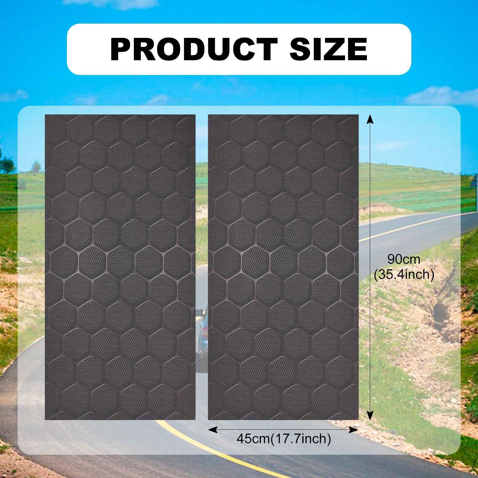 2PCS Car Rear Side Window Stickers – 35″×17″, Honeycomb Pattern PVC -Way Priv…