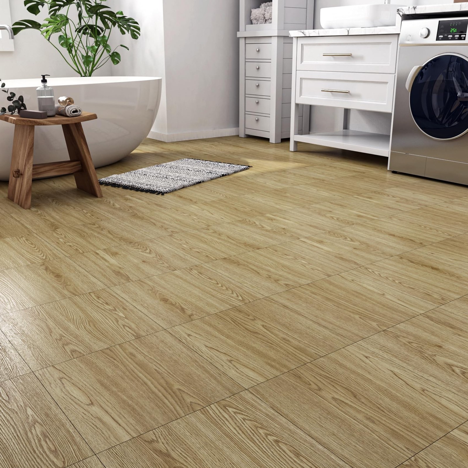 Stickyart Oak Wood Vinyl Flooring Peel and Stick Floor Tile 12"x12" Waterproo…