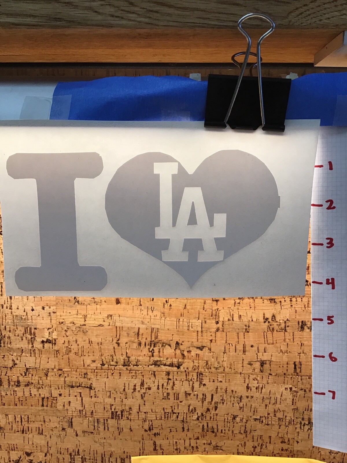 I Love LA Dodgers Large – White – Vinyl Sticker Decal – Y7-1.180