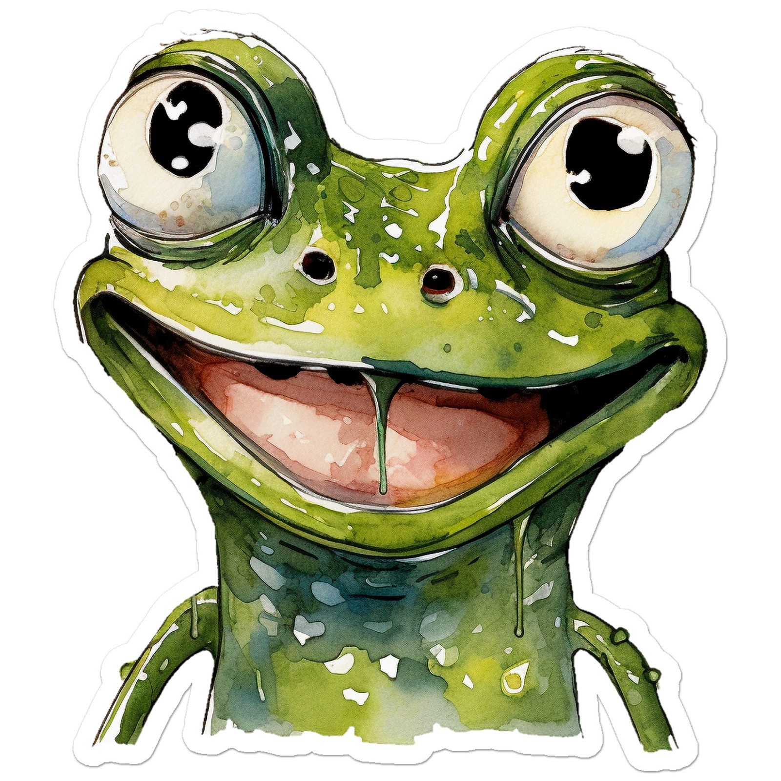 Happy Green Frog – Vinyl Decal Sticker – Car Window Laptop – ebn12557