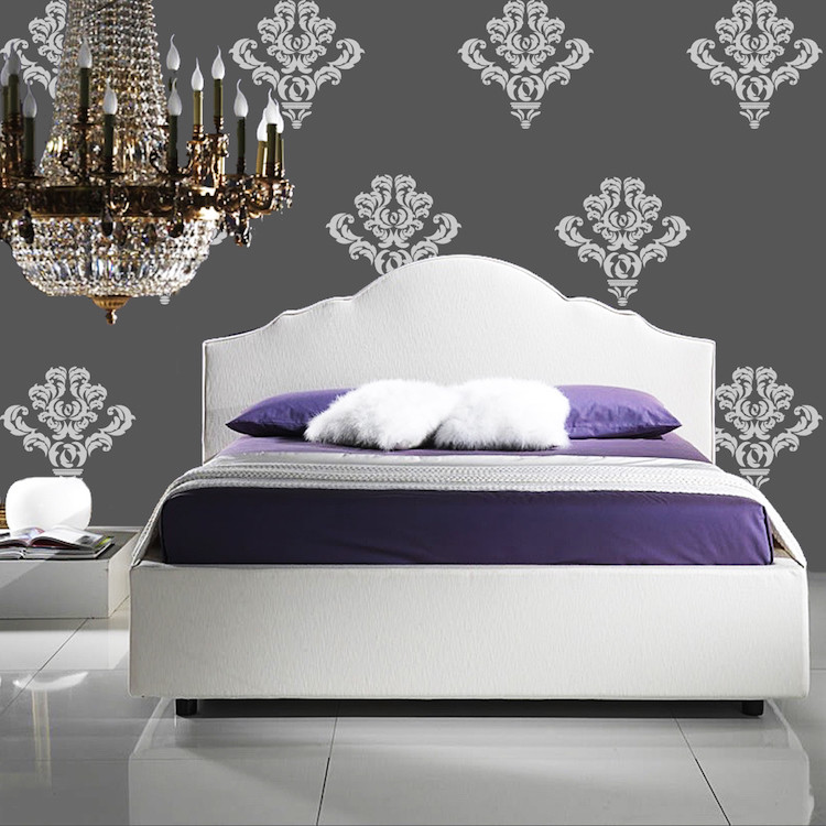 Damask Wall Accent Stickers Pattern Wallpaper Fancy Abstact Vinyl Design, e18