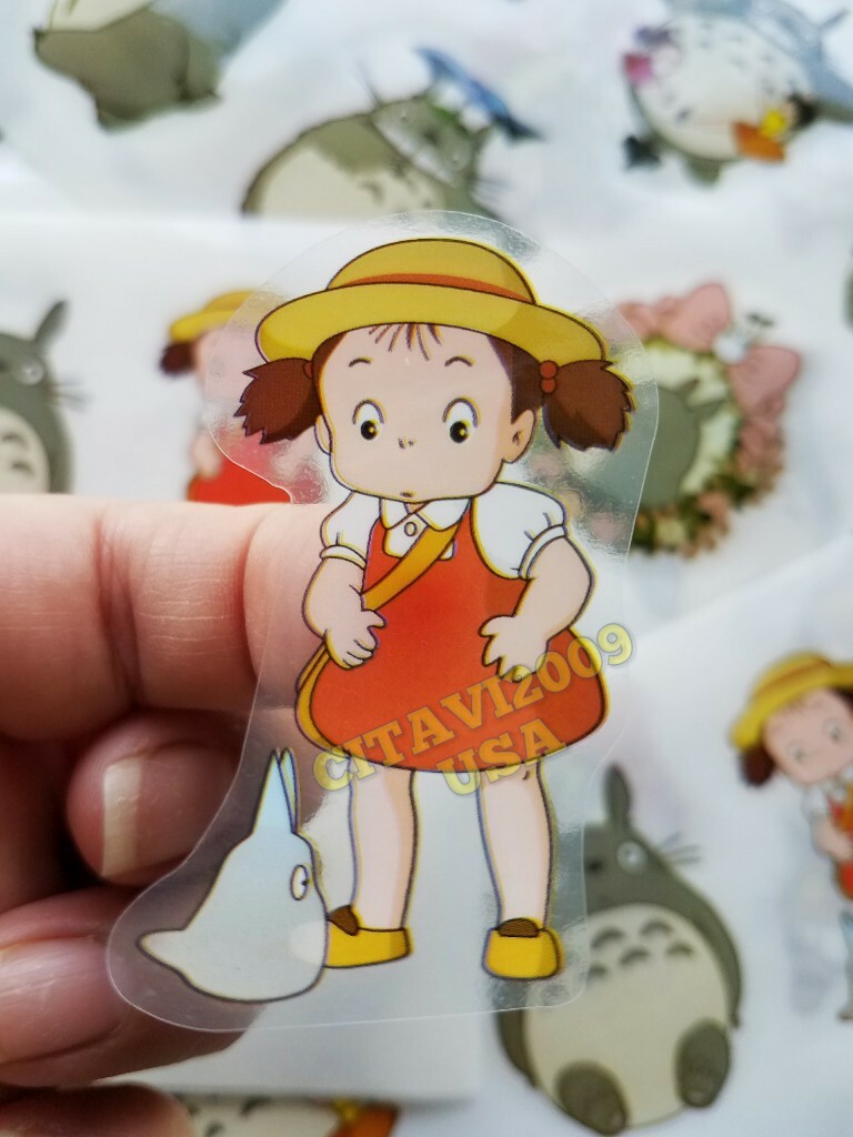 TOTORO STICKER SET OF 10 TRANSLUCENT WATERPROOF DECOR DECAL ANIME CARTOON.