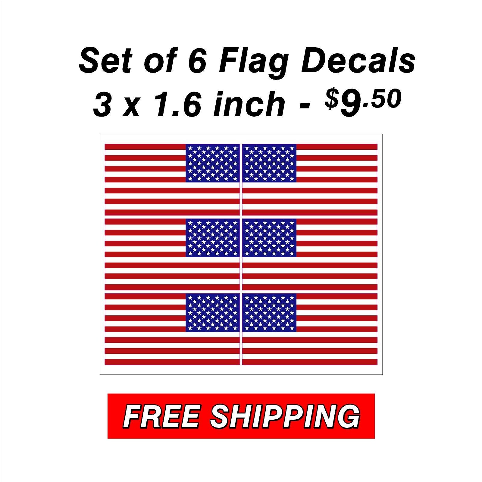 Set of Right and Left American Flag Stickers