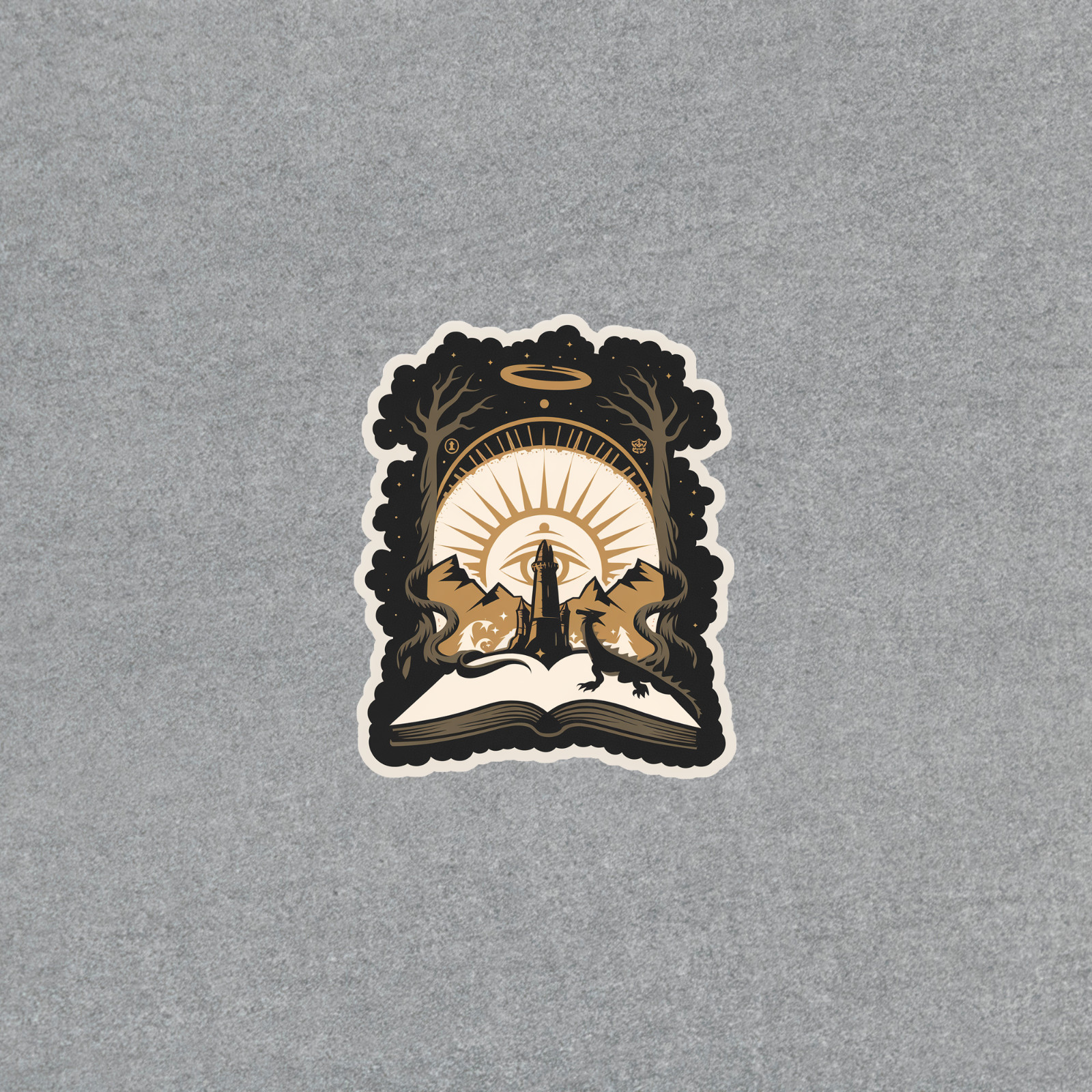 Dark Fantasy Book Magic Portal Castle Dragon Storybook Sticker #3801