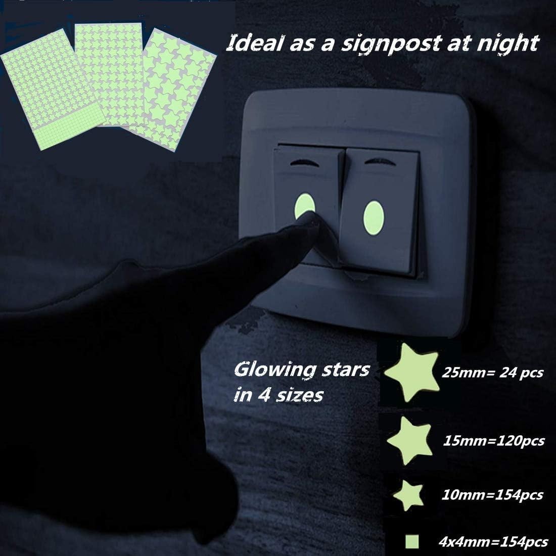 Stunning 452-Piece Glow in The Dark Star Wall Stickers – Perfect for Kids' Rooms
