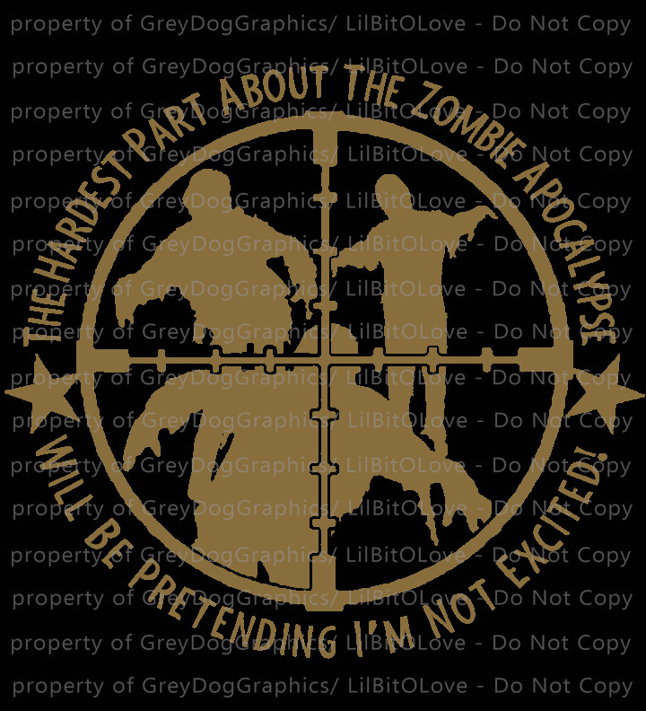 The Hardest Part about the Zombie Apocalypse Vinyl Decal Sticker with Target