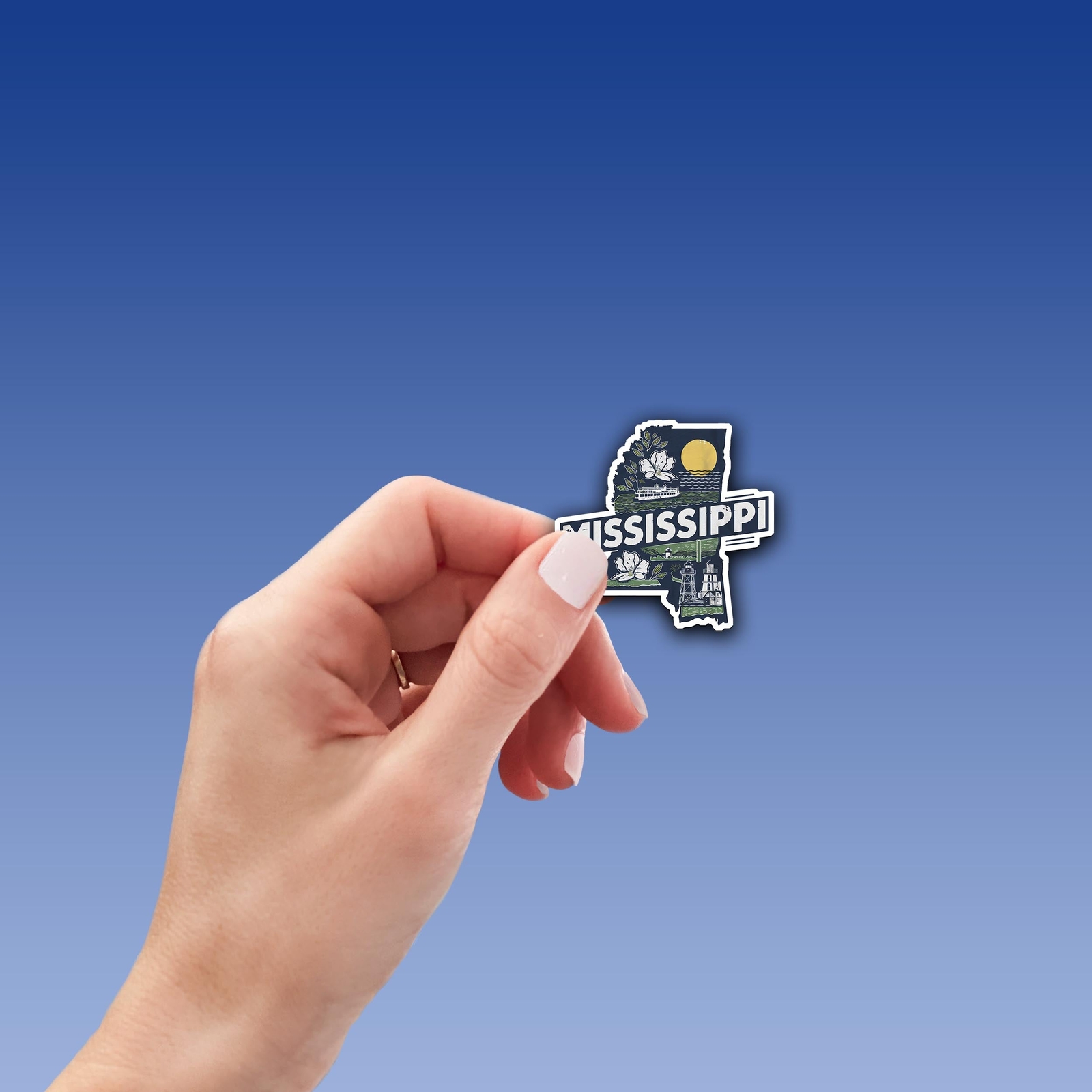 Retro Vinyl State Sticker – Mississippi