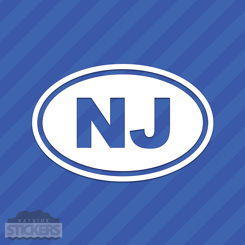 New Jersey NJ Oval Vinyl Decal Sticker