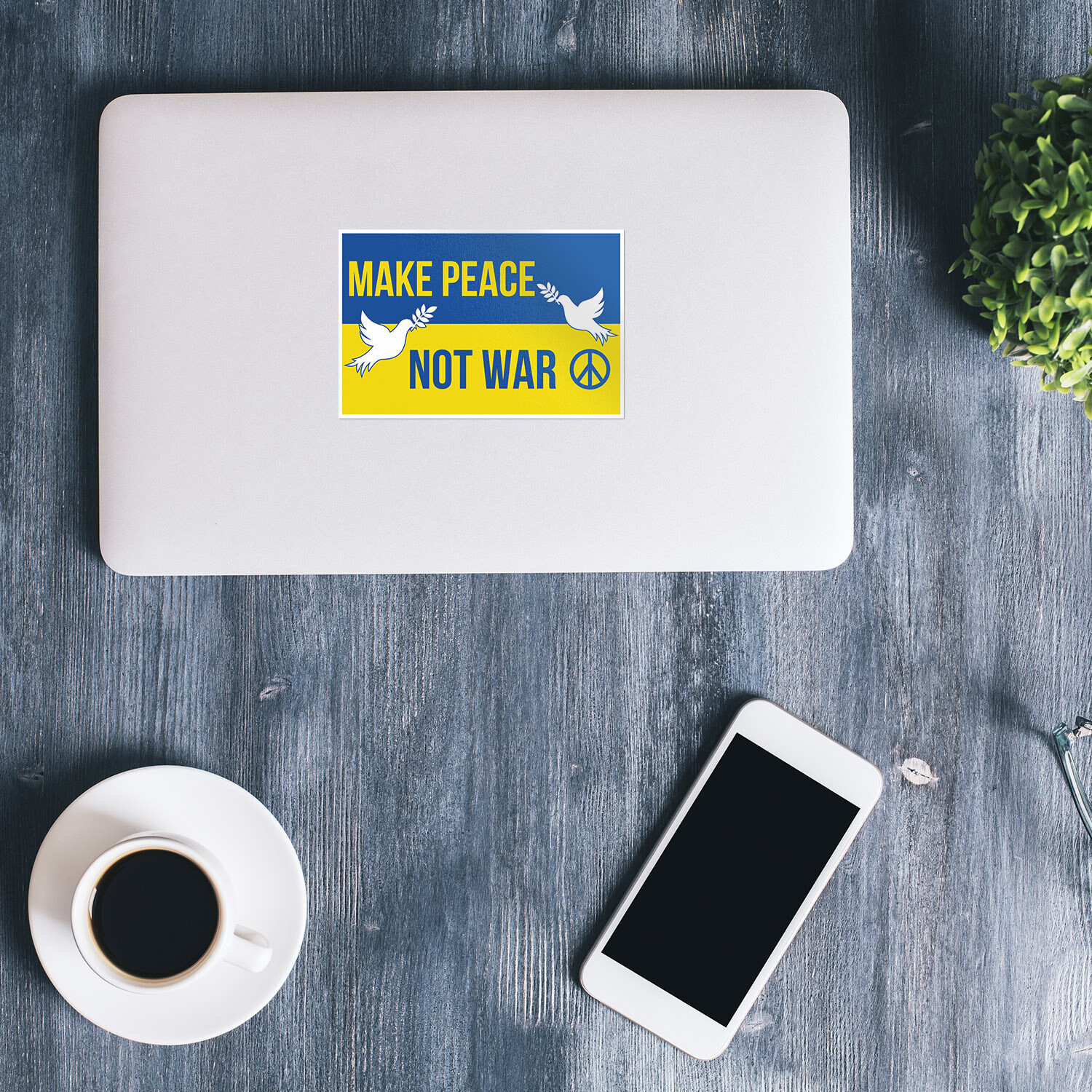 Make Peace Not War Support Ukraine Car Bumper Vinyl Sticker Decal