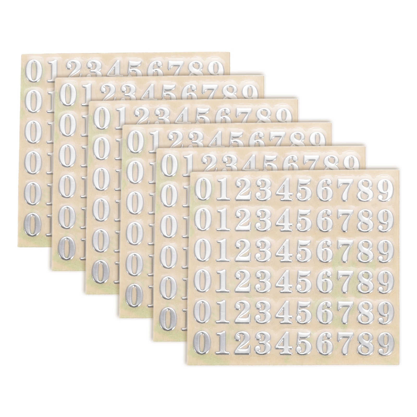 6Sheets Letter Stickers 0.35"Letter Stickers Alphabet Stickers(SilverUppercase)
