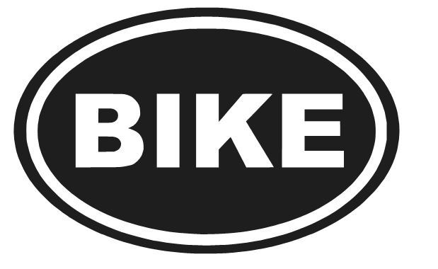 BIKE STICKER BICYCLE SPROT BIKING MOTOCYCLE OVAL VINYL DECAL CAR CHOOSE COLOR