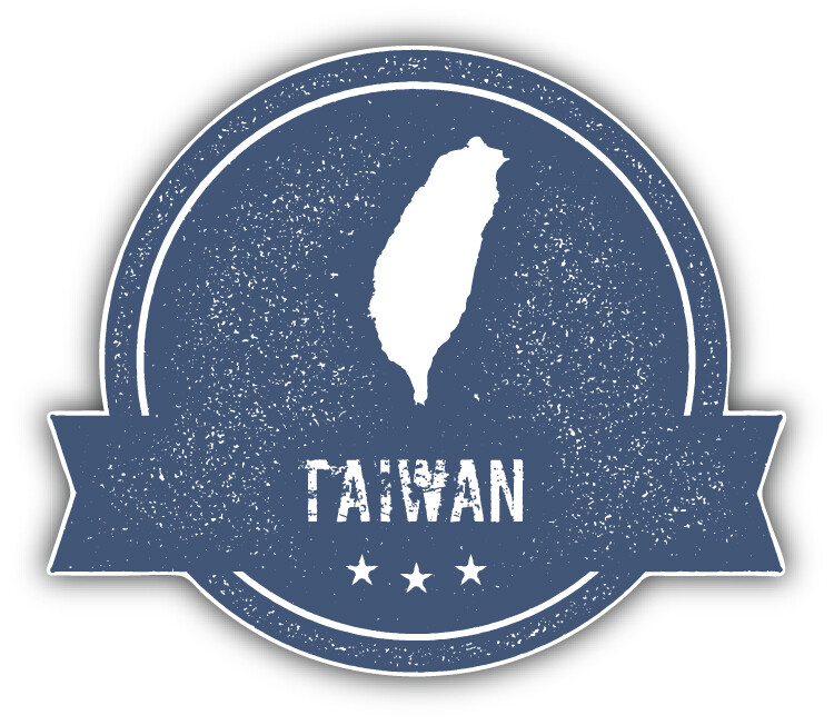 Taiwan Grunge Travel Stamp Car Bumper Sticker Decal