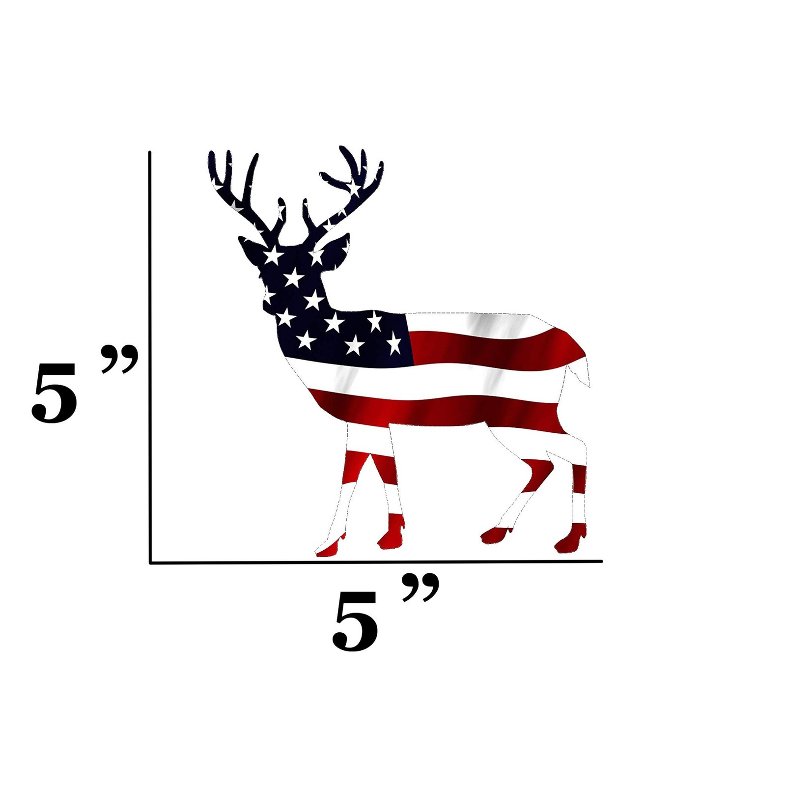 Rogue River Tactical Deer Hunter Buck Decal Silhouette American Flag USA Large 5