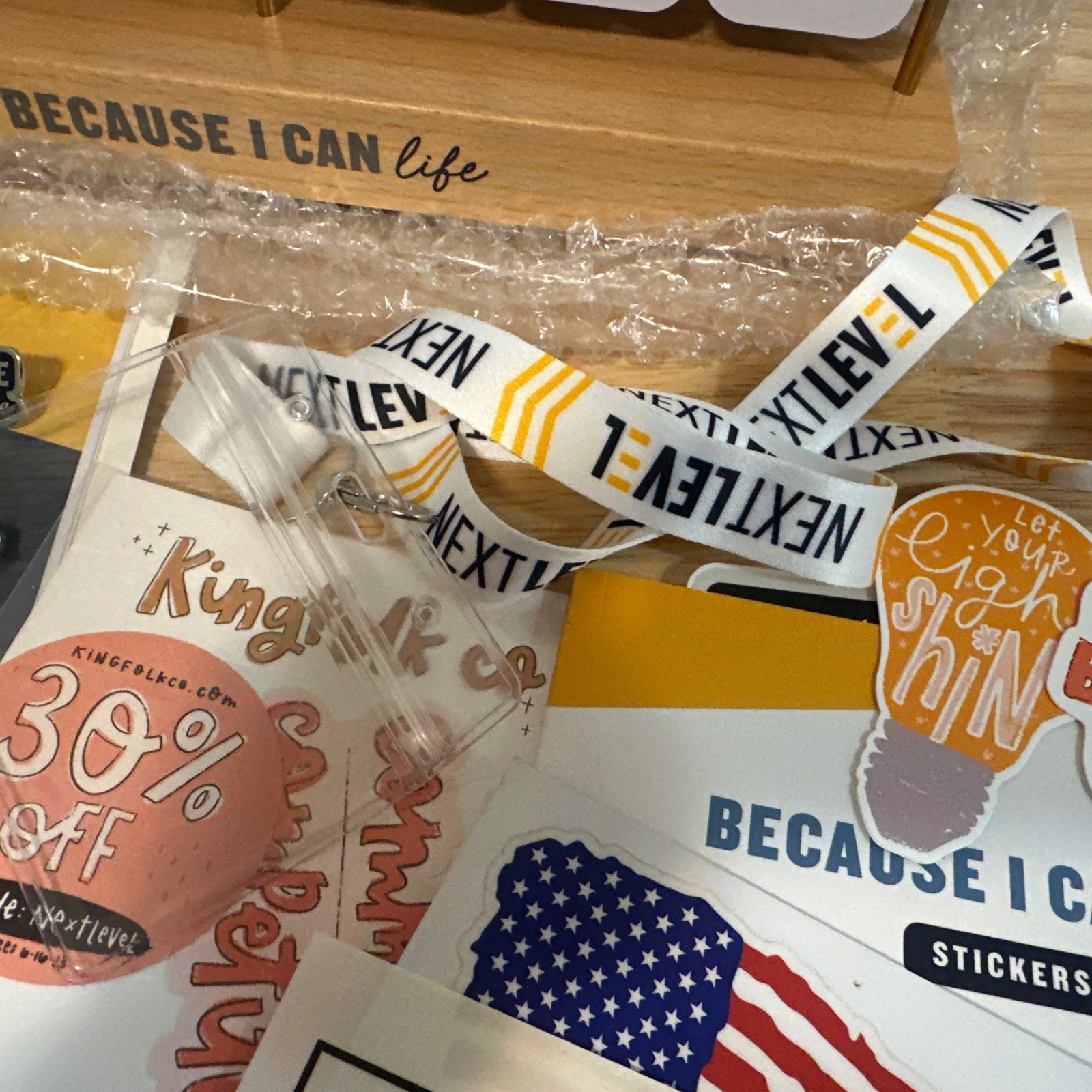 Stickers, Tracker, Pins, Next Level, Alison J Prince Because I Can Life$200Value