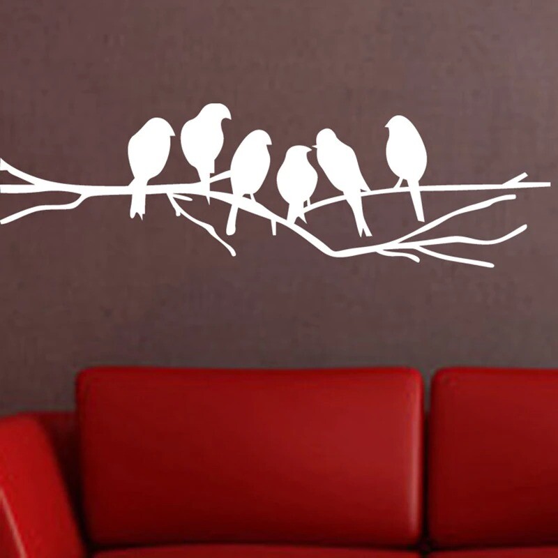 Black White Birds on the Tree Branch Removable Wall sticker decoration for Home