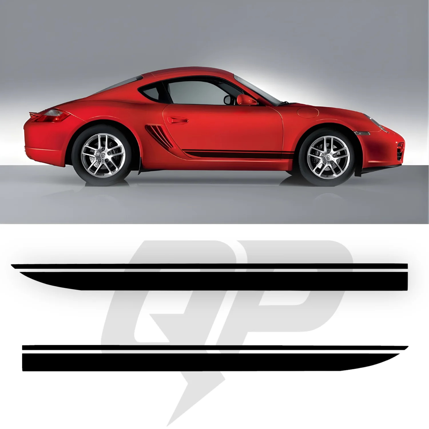 Compatible With Porsche Cayman Hockey Style Side Stripe Decals – Racing Rocker P