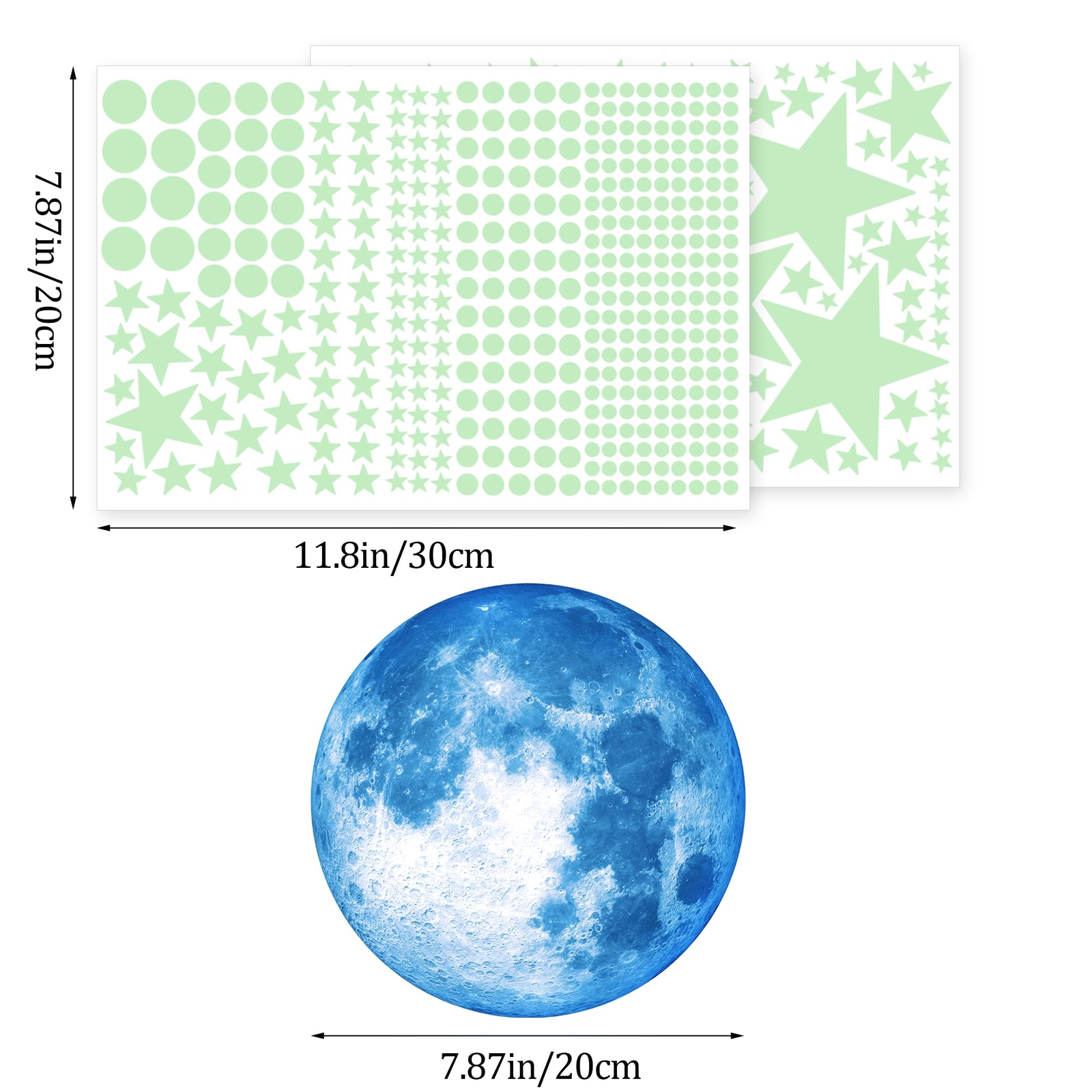 492 Glow in The Dark Stars Ceiling Stars Glow in The Dark Moon and Star Space