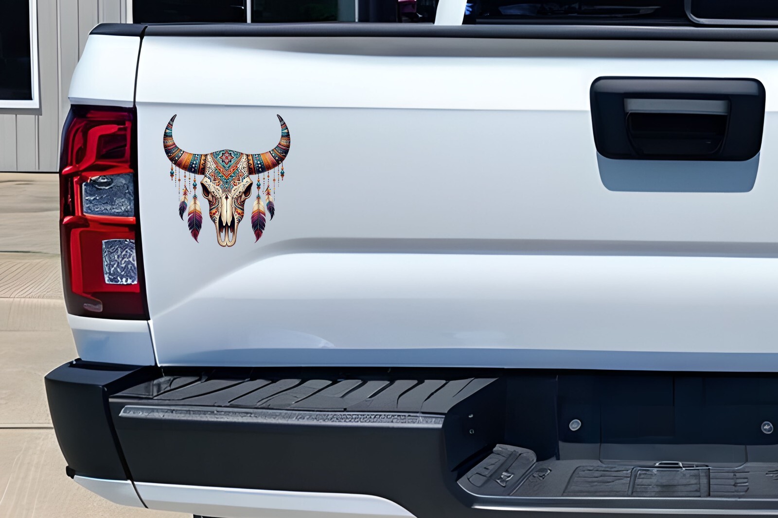 Tribal Cow Skull UV DTF Transparent Sticker / Decal