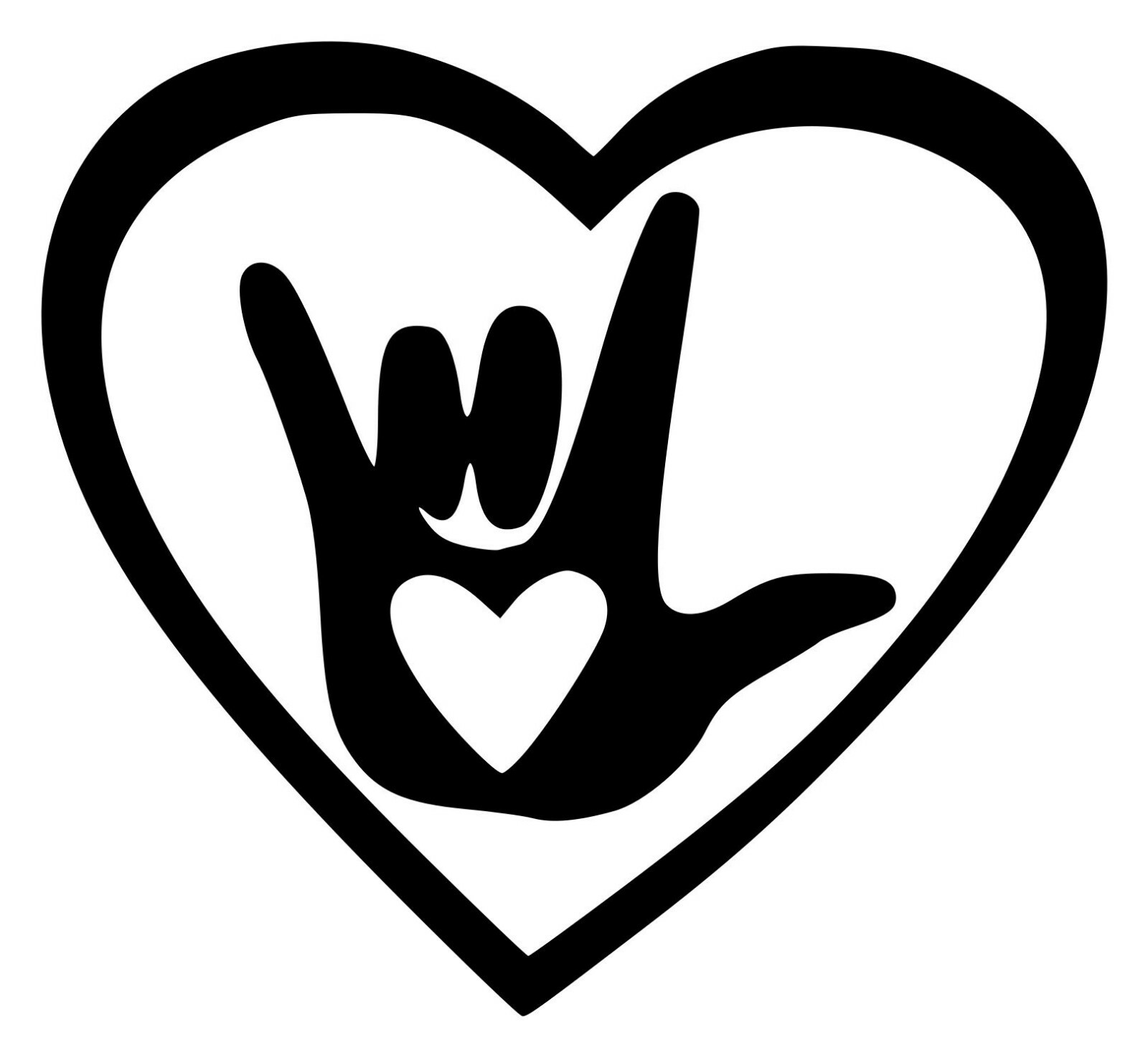 I LOVE YOU Vinyl Sticker – Sign Language Heart ASL – Die Cut Decal
