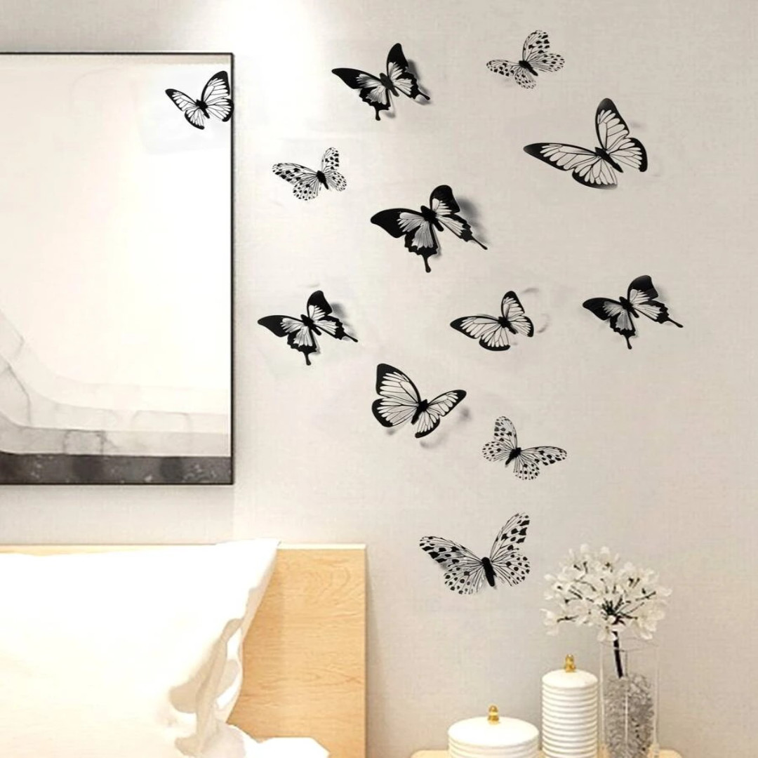 12pcs 3D Butterfly Sticker Wall Decoration for Living Room and Bedroom Stickers