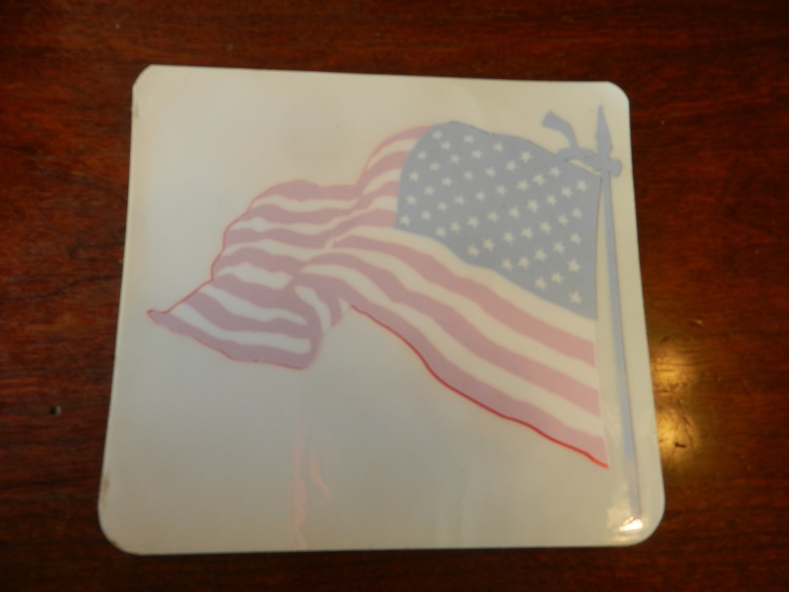 Seet of 2, Waving American Flag Vinyl Window Decal Sticker 5.5" x 5.875"