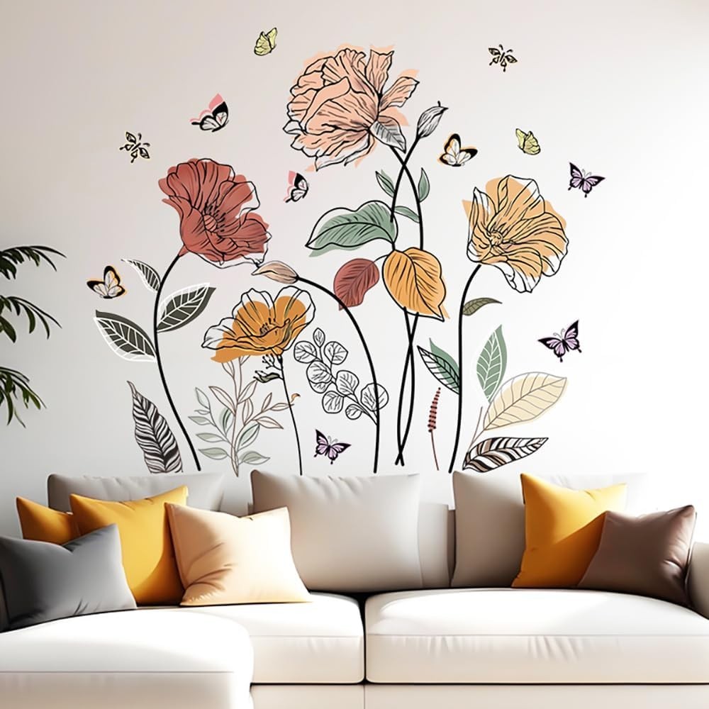Brighten Any Room with Self-Adhesive Floral Wall Stickers – Kid-Friendly Design