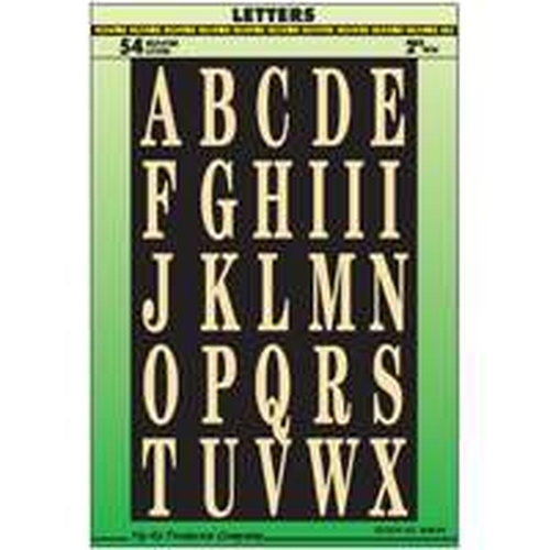 NEW HY-KO MM-3L BLACK & GOLD STICK ON ADHESIVE 54PC 2" LETTERS 0250530