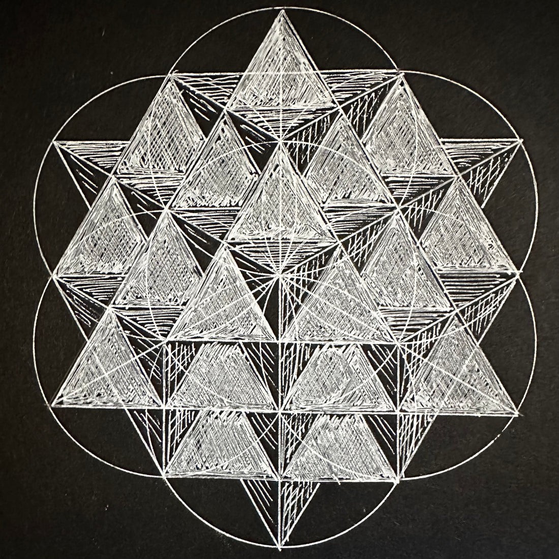 Sacred Geometry Psychedelic Flower Of Life Rainbow Die-Cut 4x4in