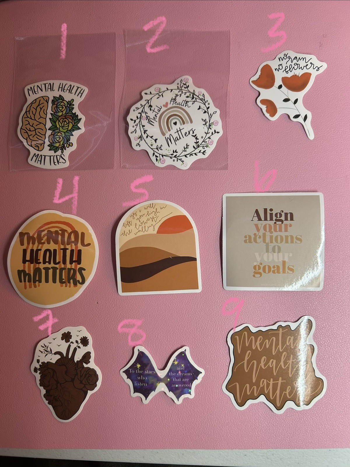 Mental health Inspirational Quote Stickers