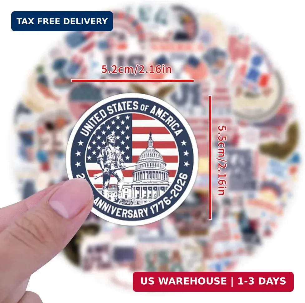 110PCS 250th Anniversary Stickers, America 250 Patriotic Vinyl Decals Set, USA 2
