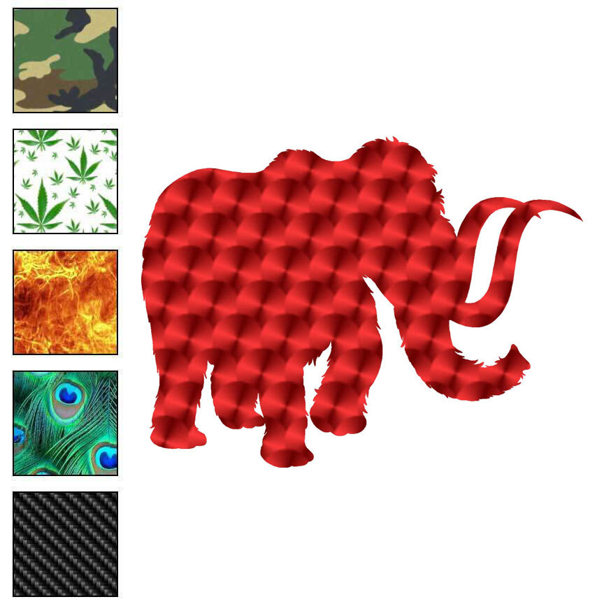 Wooly Mammoth Mastodon, Vinyl Decal Sticker, 40 Patterns & 3 Sizes, #7065