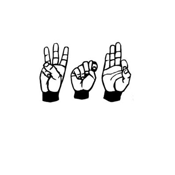 "WTF" Sign Language Funny Hands Sticker Decal for Macbook Laptop Car Window Cup