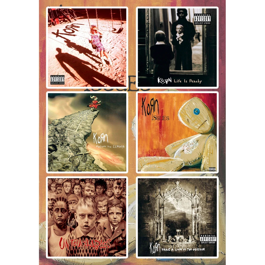 Korn Albums Sticker Pack Issues Follow The Leader Untouchables Life Is Peachy