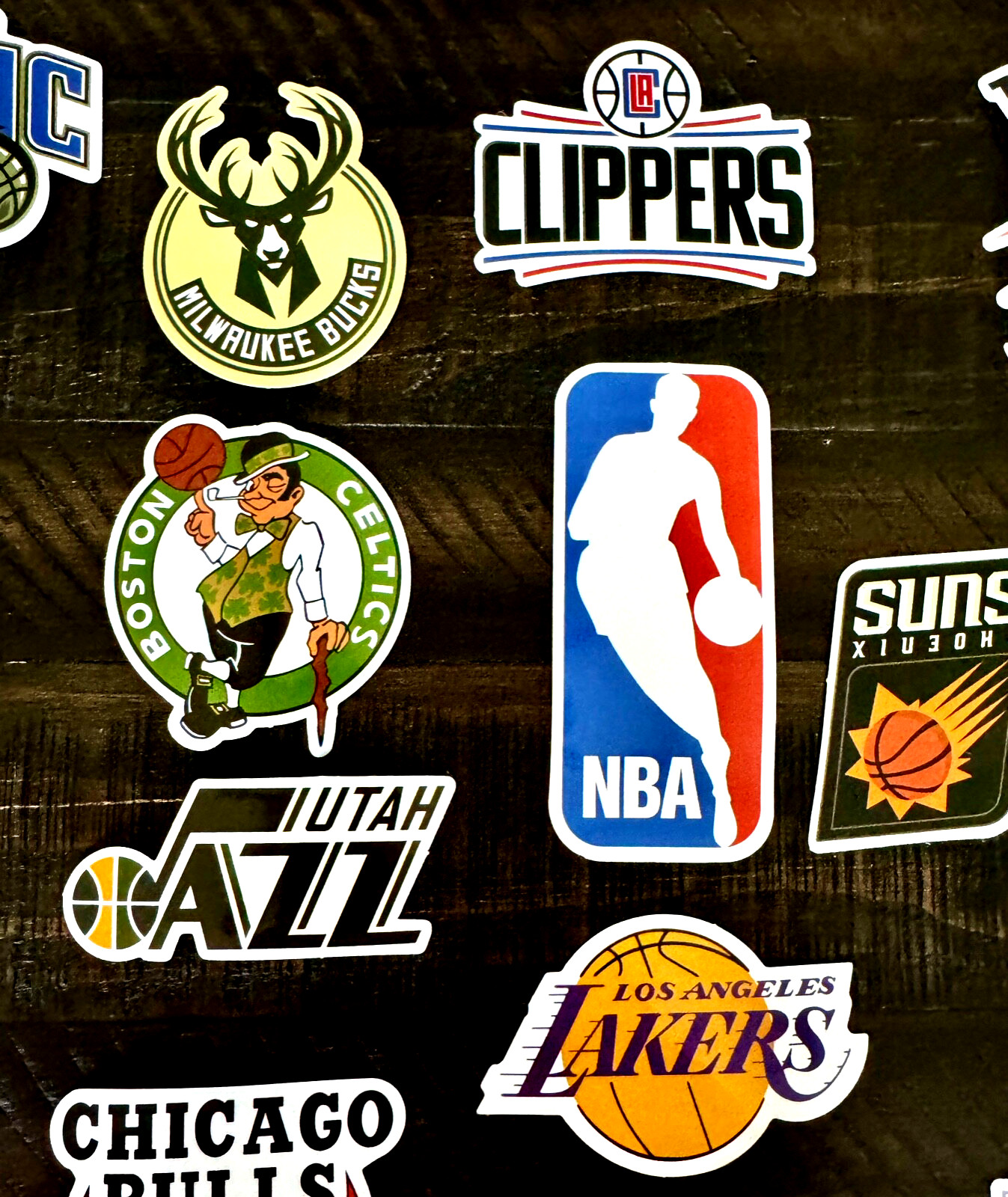 ~ NEW NBA LOGO STICKERS ~ PICK TEAM~PLUS TEAM TRADING CARD ~ SHOW YOUR SPIRIT ~