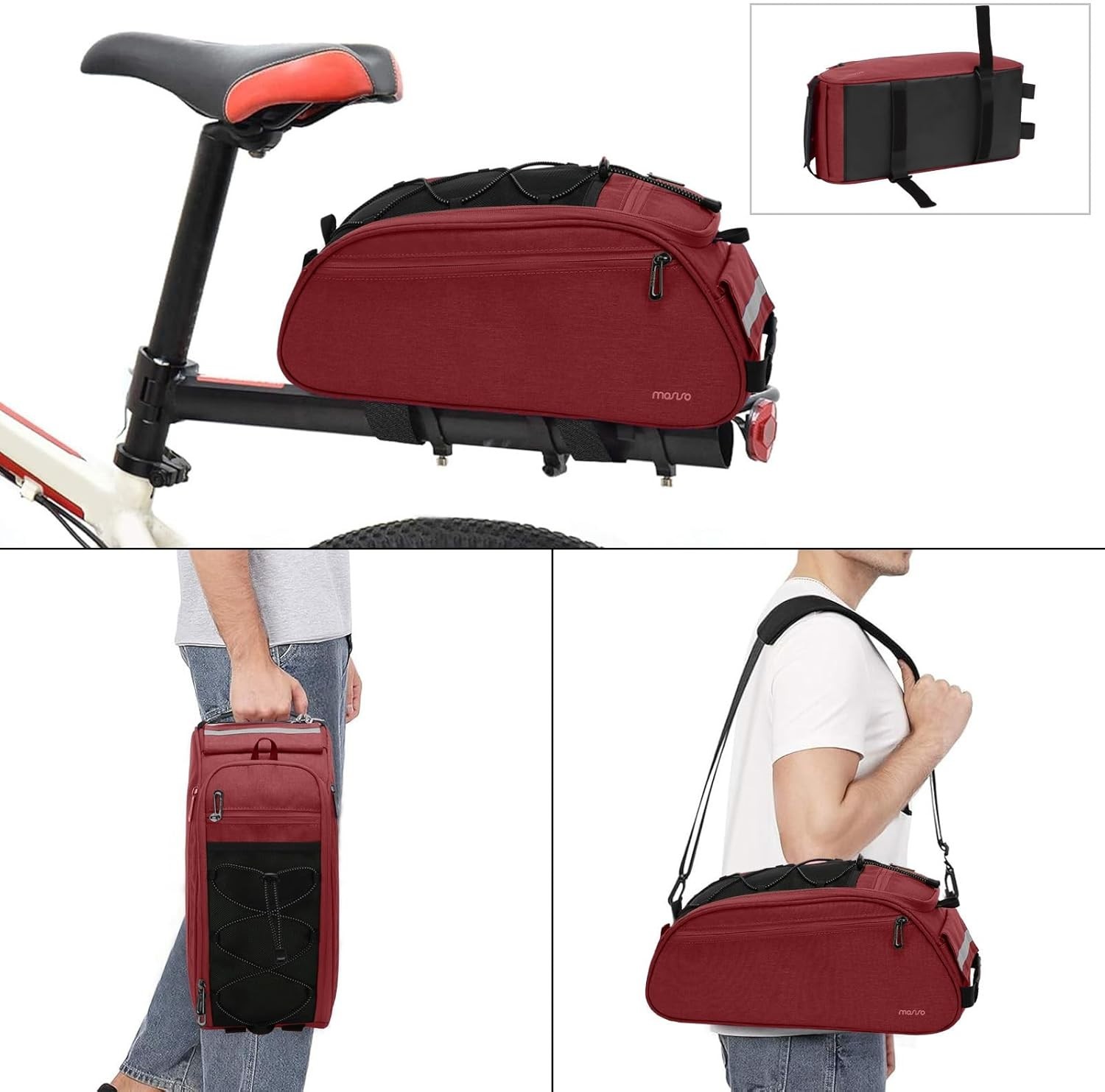 Bike Rack Bag, Waterproof Bicycle Trunk Pannier Rear Seat Pouch Cycling Bike …
