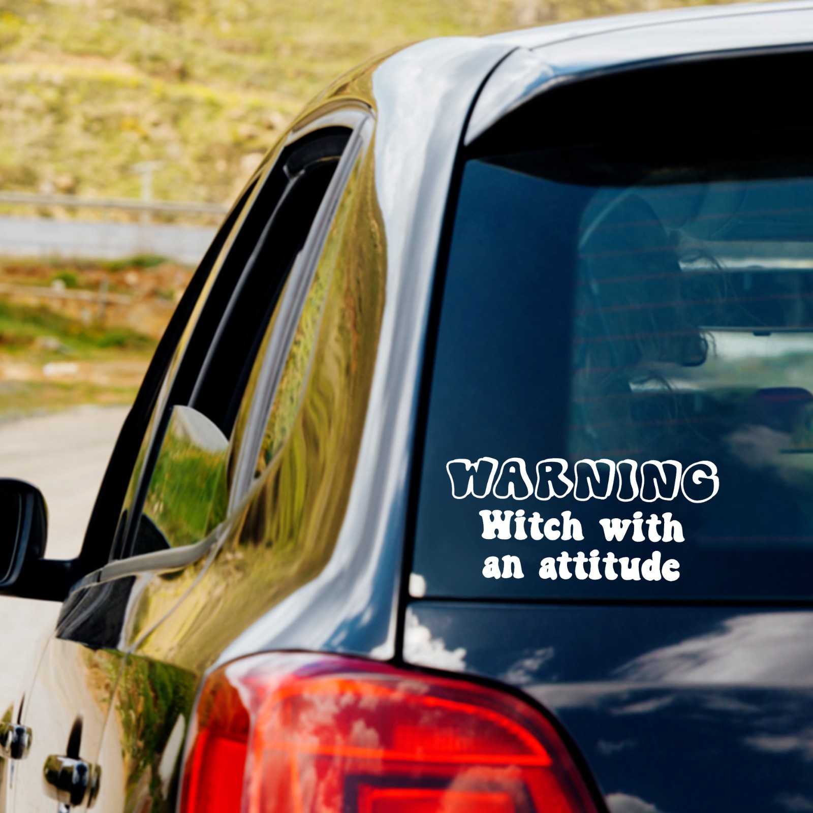 Warning Witch with an attitude Vinyl Decal Sticker Car Truck Window Laptop