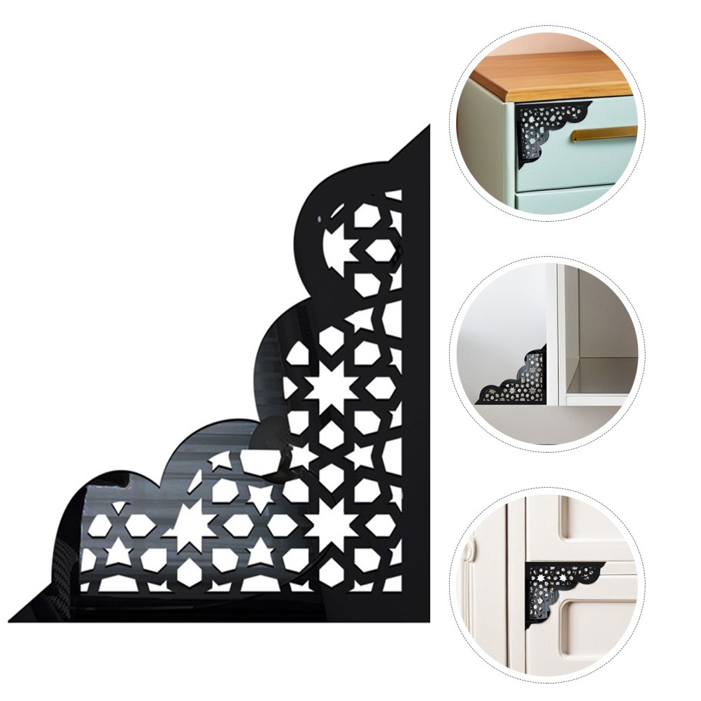 8 Pcs Corner Decorative Decals Acrylic Furniture Stickers Trim Molding
