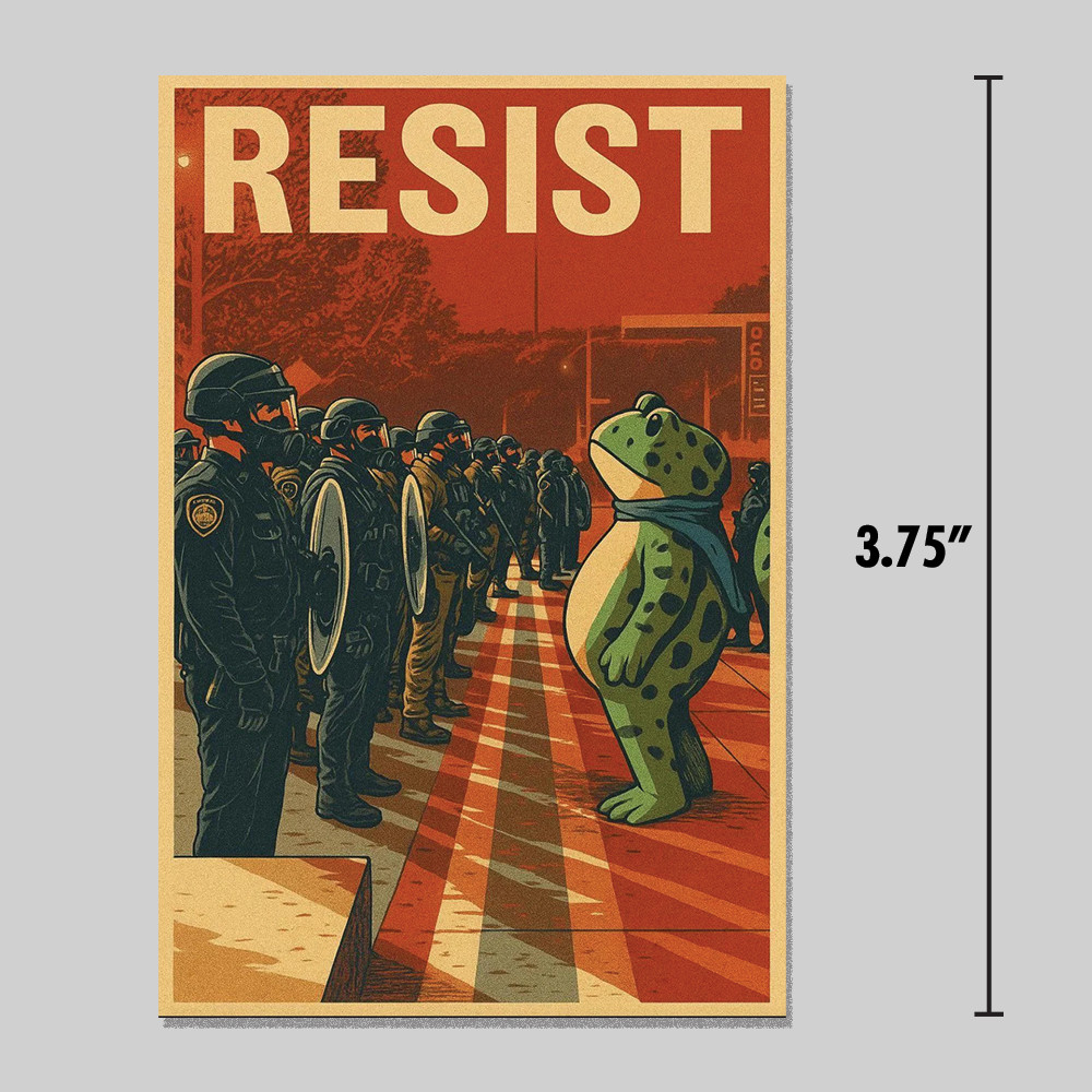 Portland Frog Sticker Resist Poster Anti-ICE Anti-Fascist 3.75" Vinyl Decal