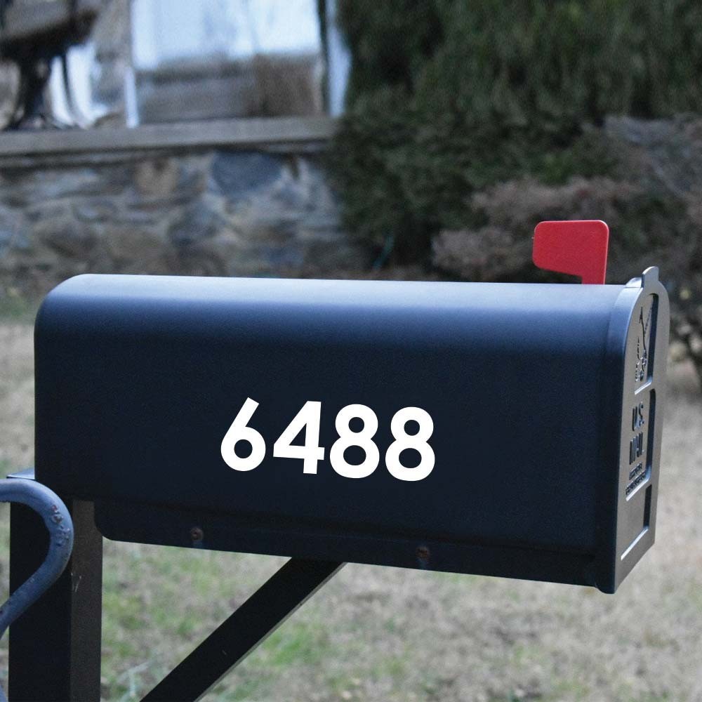 Set of 2-Classic Mailbox Numbers Vinyl Decal, Mailbox Number Stickers – 3 inch