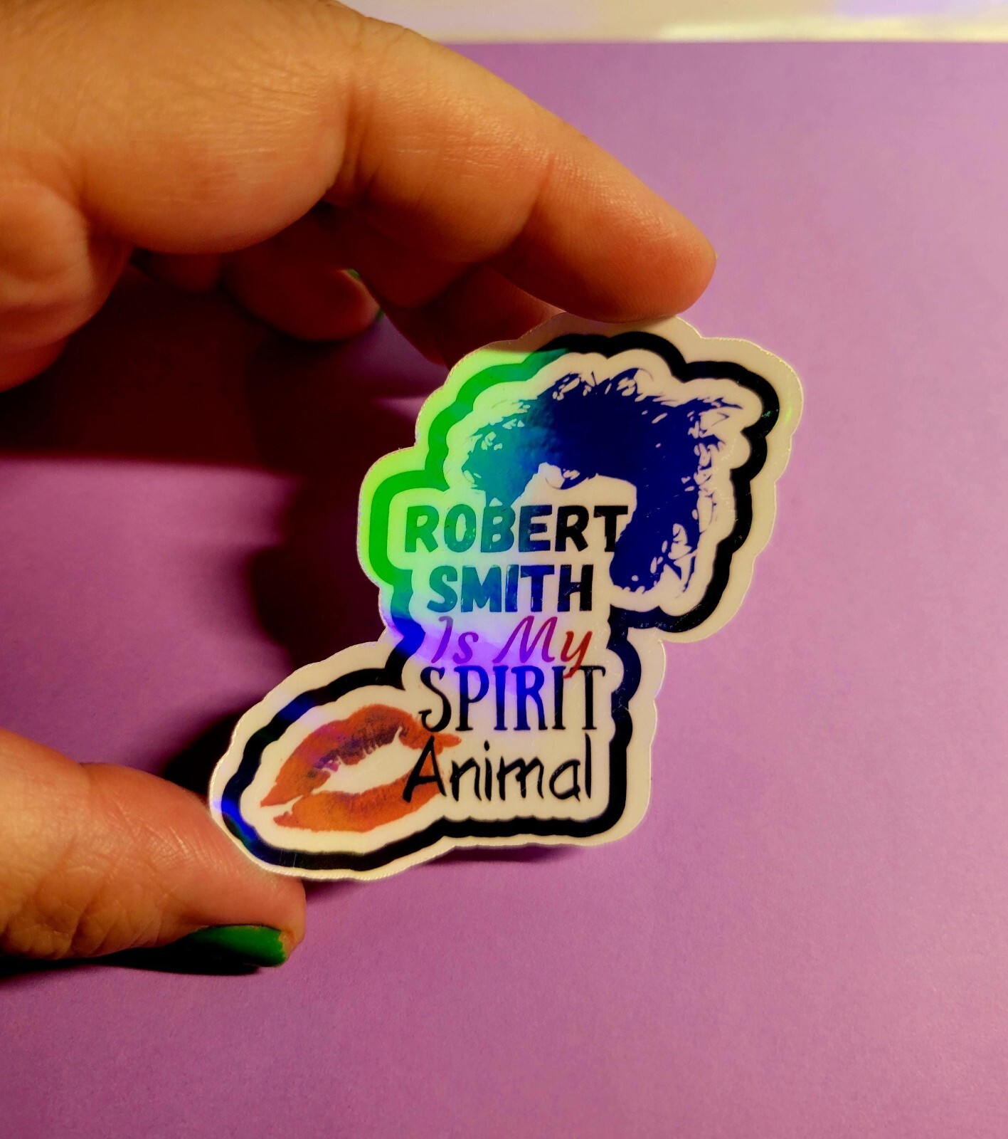 Holographic Robert Smith Is My Spirit Animal 2 Pack Vinyl Stickers Free Shipping