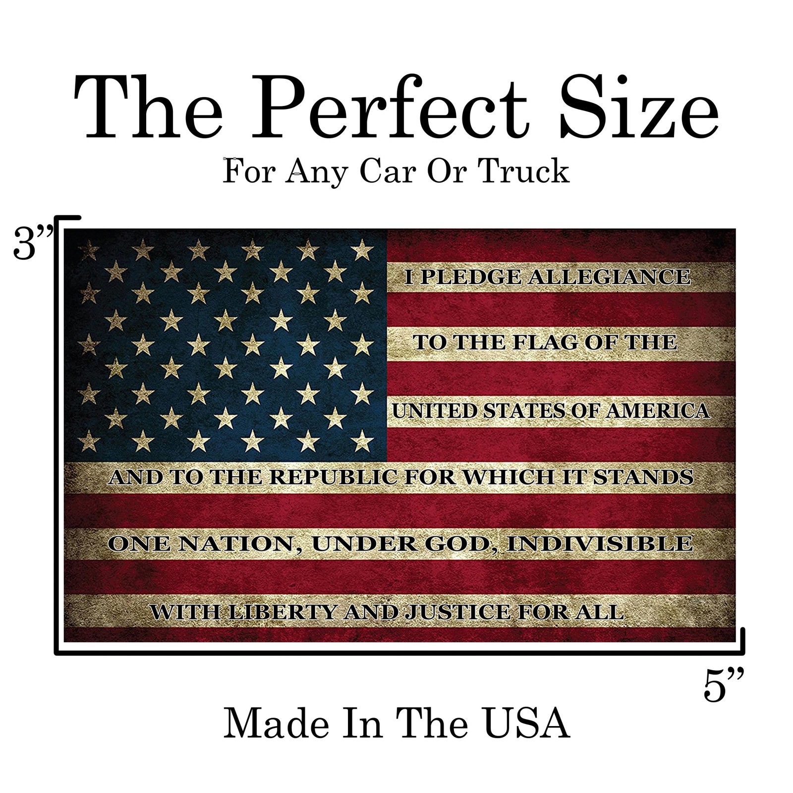 Pledge of Allegiance US United States of America USA Flag Car Truck Window De…