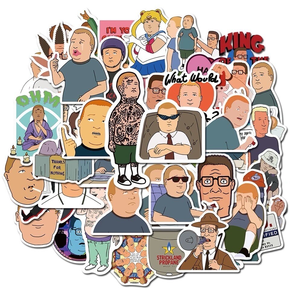 50pk King Of The Hill Stickers Bobby Hill Hank Hill Cartoon Random Funny KOTH50