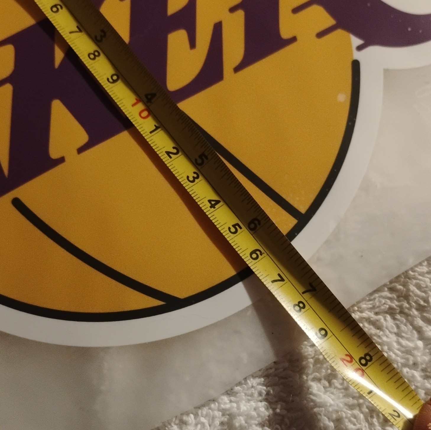 Whittier Lakers Basketball Logo Decal Sticker 11×7 Purple Yellow White Black