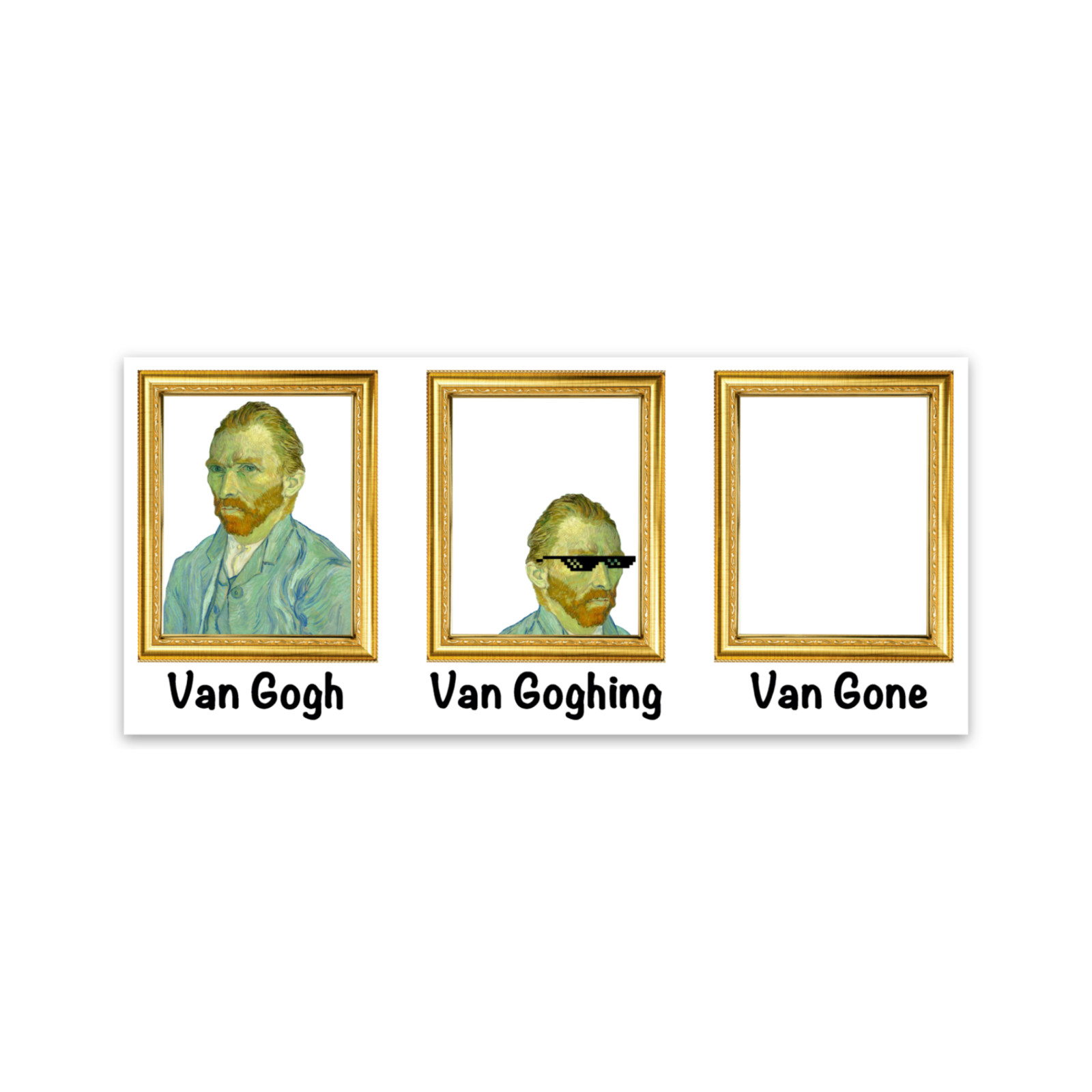 Vincent Van Gogh Art History Premium Vinyl Rectangular Sticker 4″ × 1.79″