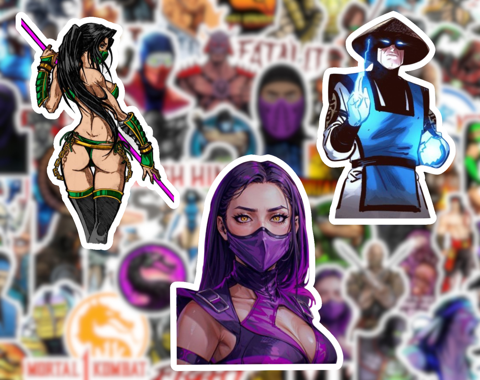 25/50 Mortal Kombat Sticker Pack – Waterproof Vinyl – Scorpion Sub-Zero