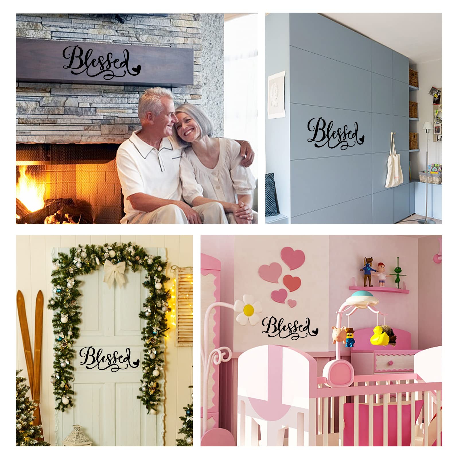 Blessed Wall Sticker Home Wall Decals Family Vinyl Art Decal Entryway Decor f…