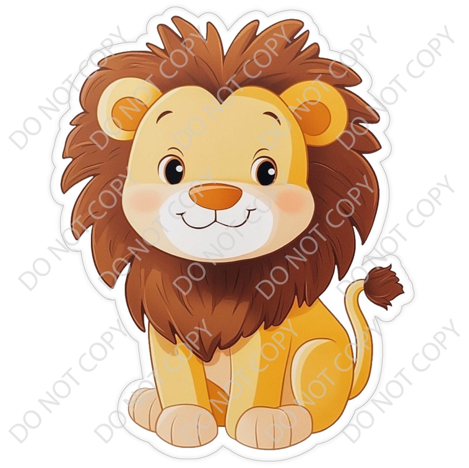 Laminated Vinyl Decal Die Cut Waterproof Sticker – Lion, King of the Jungle